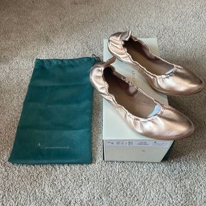 Anthropologie Rose Gold Ballet Flats